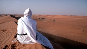 Hermit in the desert in Mauritania