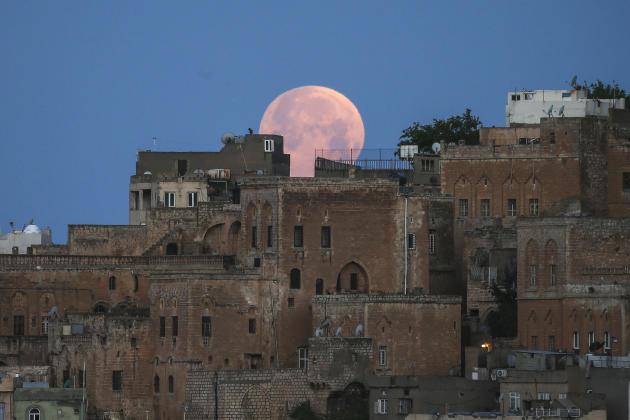 The Moon over Mardin in southeastern Turkey on May 16, 2022.