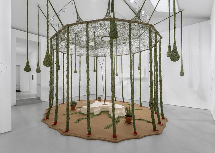 Offering for a new conscience, 2022 by Ernesto Neto.  Spirituality, humanism and ecology have a determining influence on his work.