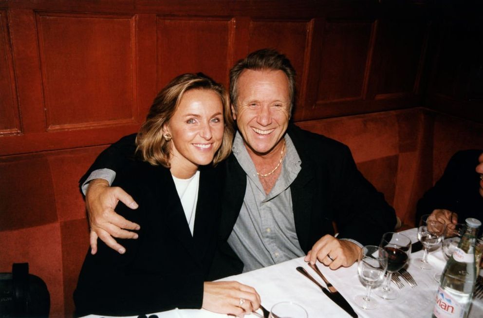 Karine and Yves Rénier on September 16, 1998 in Paris, France.  І Source: Getty Images