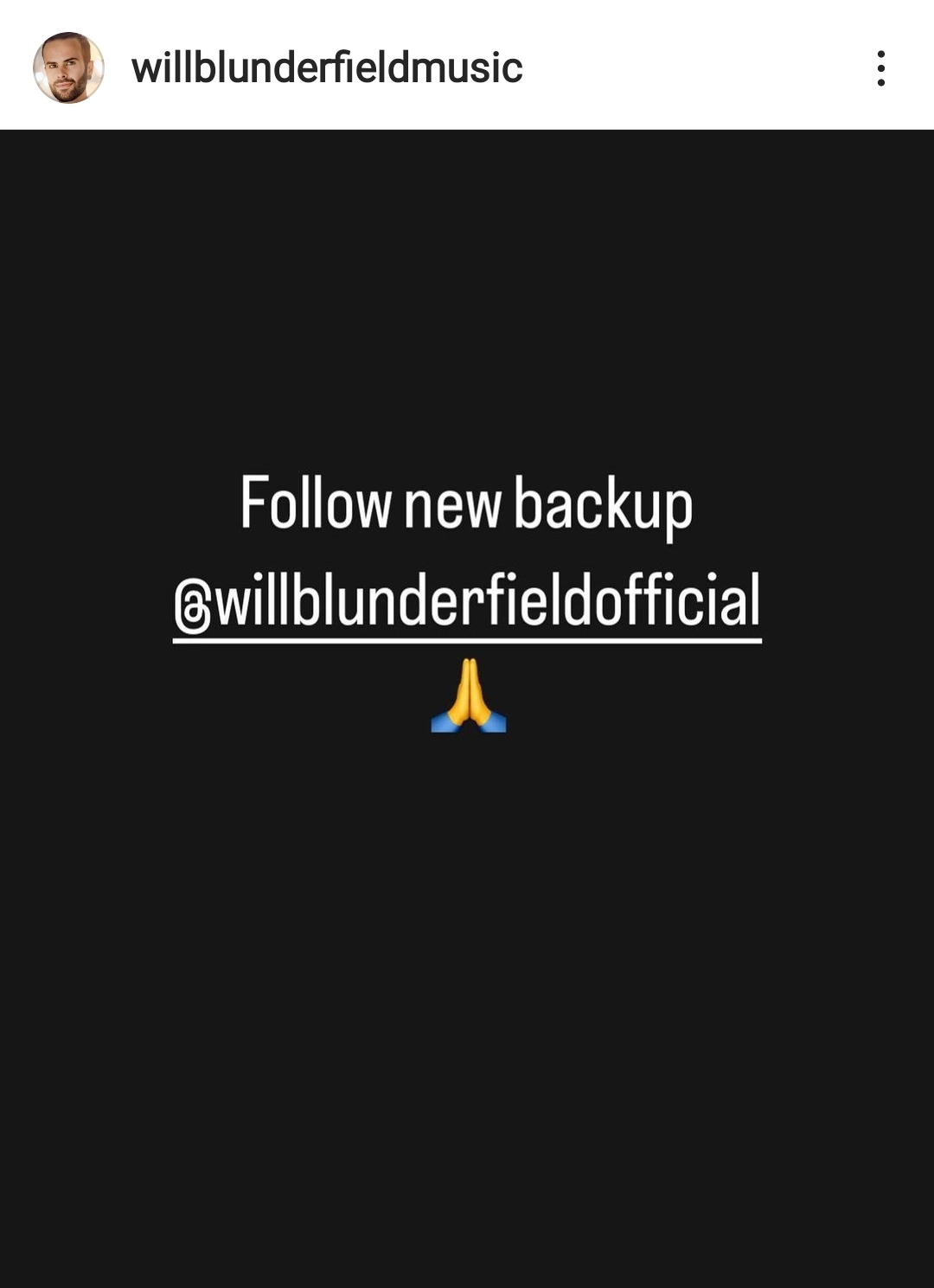 Will's Instagram screen