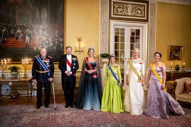 Princess Märtha Louise with the Royal Family at the State Dinner for Queen Maxima and King Willem-Alexander of the Netherlands, at the Royal Palace in Oslo, November 9, 2021
