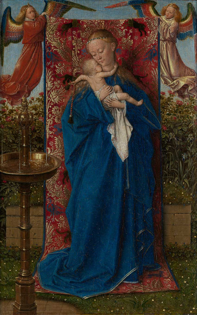 Jan Van Eyck, Vierge à la Fontaine, vers 1439, huile sur bois, Anvers, musée des beaux-arts © IRPA-KIK, Bruxelles