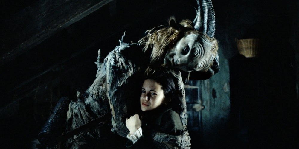 Ivana Baquero character hugging Doug Jones' Faun in 'Pan's Labyrinth'