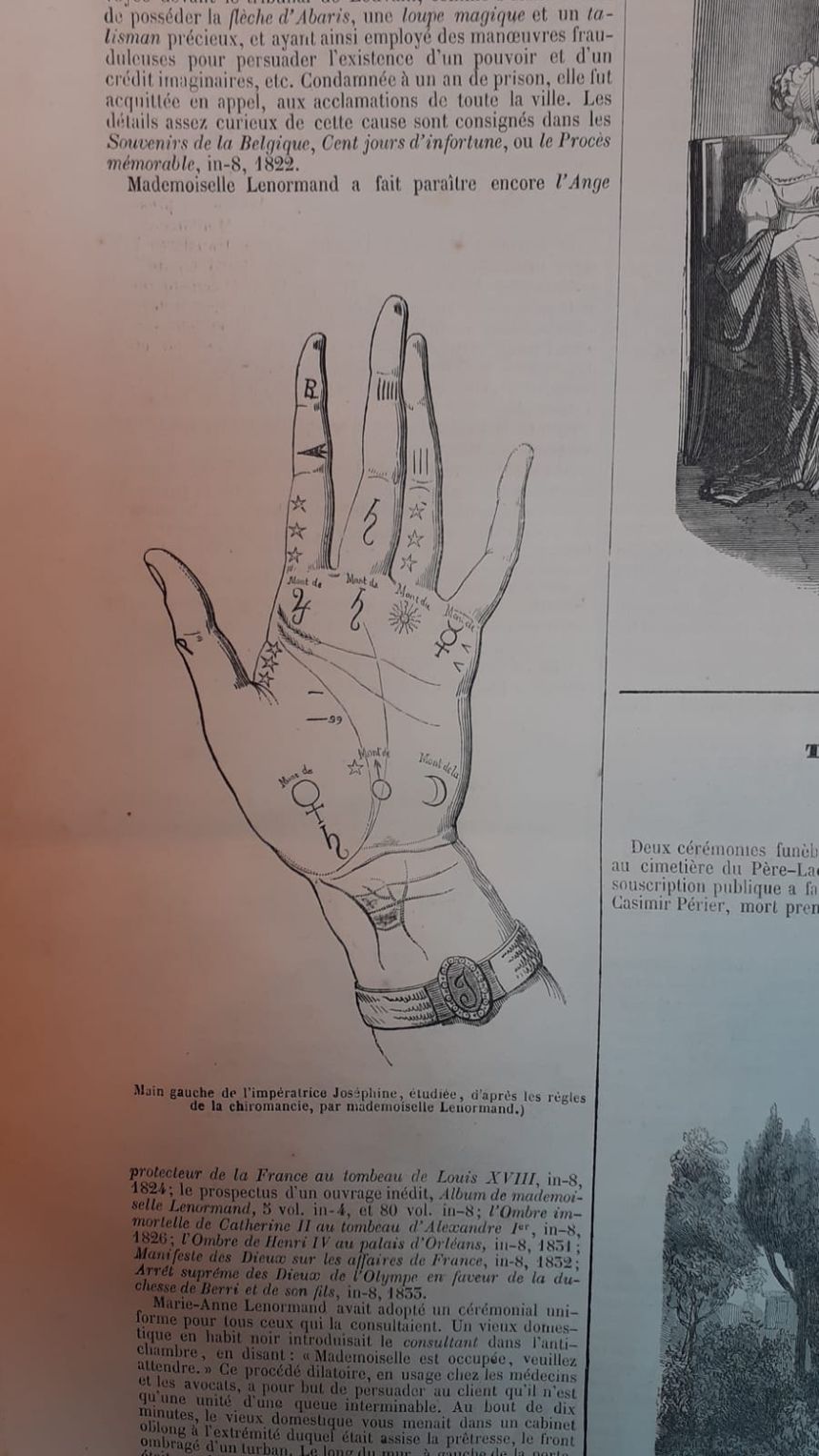 Lines from the hand of Empress Josephine, in "The illustration, universal newspaper" (08.07.1843).  French Playing Card Museum (Issy-les-Moulineaux)