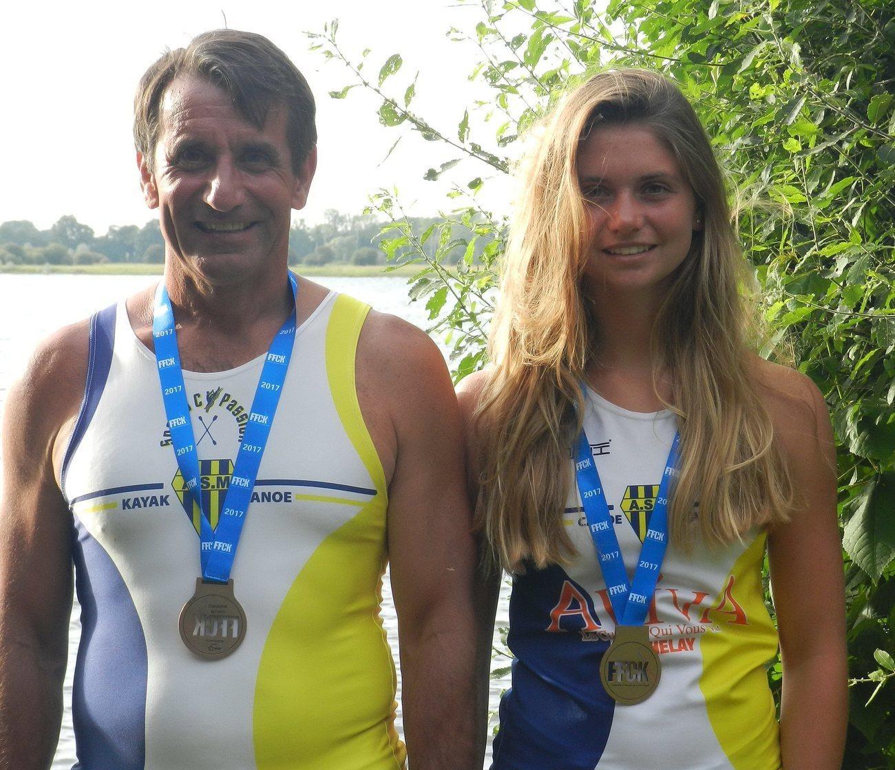 Patrick Lefoulon (AS Mantaise), here alongside his daughter, was Olympic vice-champion in the two-seater kayak at the 1984 Olympics.