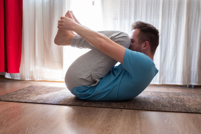 Yoga poses - chest knees