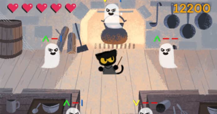 Magic Cat Academy the Google mini game that combines drawing and